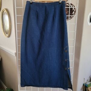 CMC Color Me Cotton Classic Blue Denim Skirt Sz L